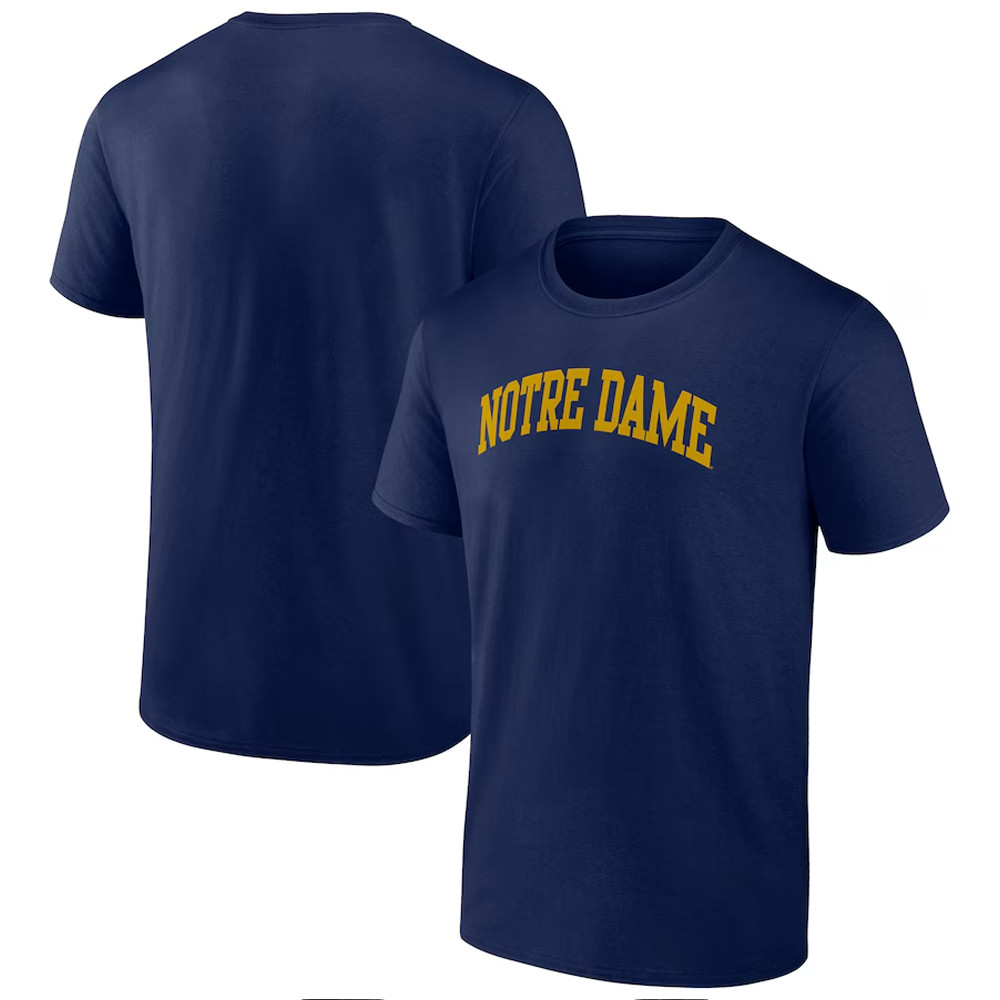 Navy Notre Dame Fighting Irish Arch College T-Shirt Unique Gifts For Football Fans Neasalamis.com