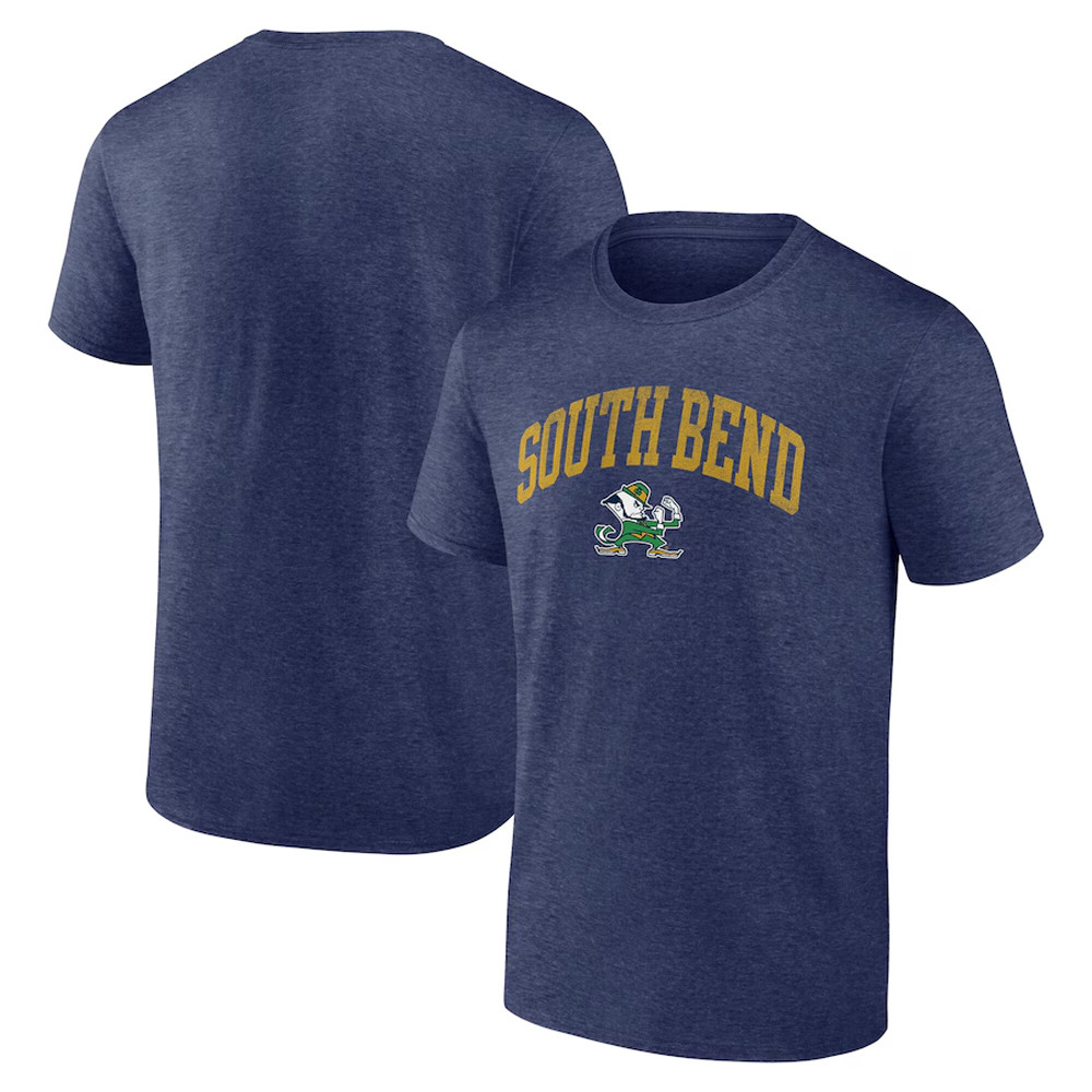 Navy Notre Dame Fighting Irish Arched City Tri-Blend T-Shirt Football Gifts Neasalamis.com