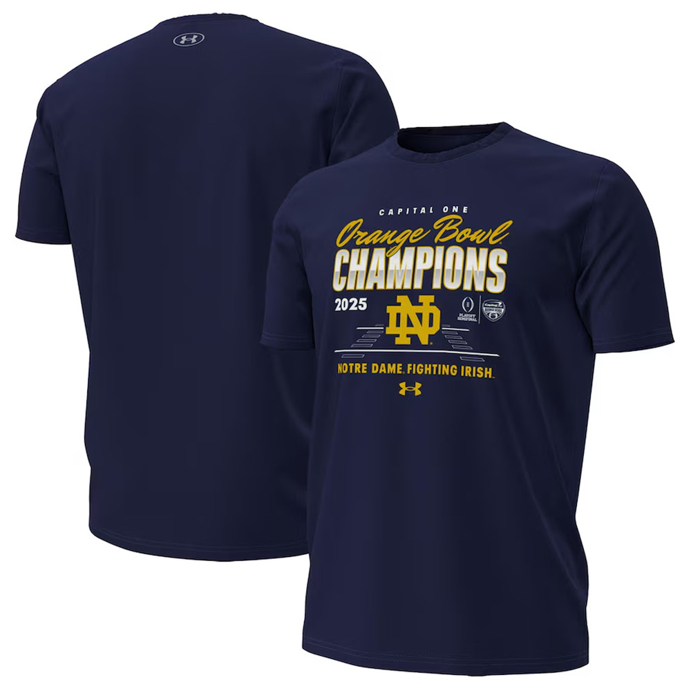 Navy Notre Dame Fighting Irish College Football Playoff 2025 Orange Bowl Champions Shirt For Fans Neasalamis.com