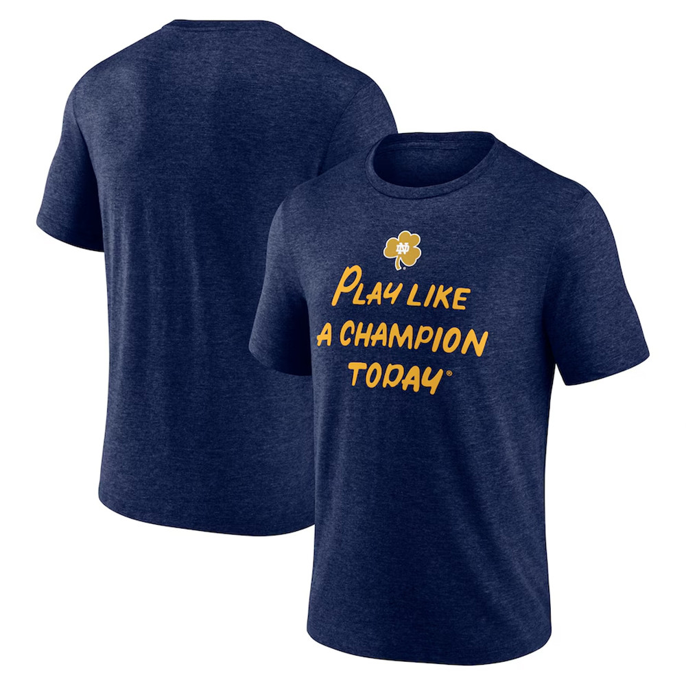 Navy Notre Dame Fighting Irish Play Like A Champion Today T-Shirt Best Football Gifts Neasalamis.com