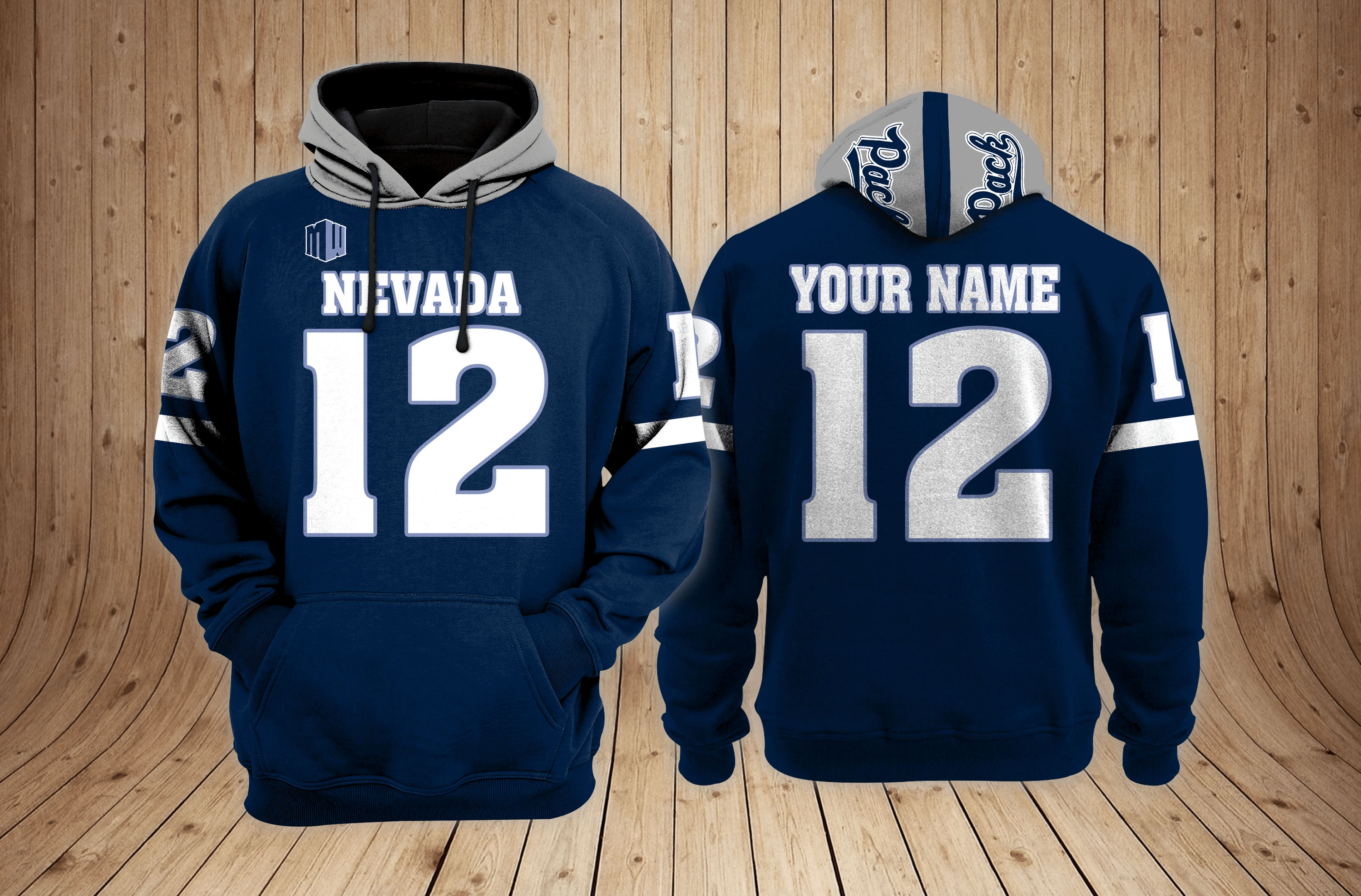 Nevada Wolf Pack Football Custom 3D printed Sweatshirt Hoodie Zipped Hoodie Neasalamis