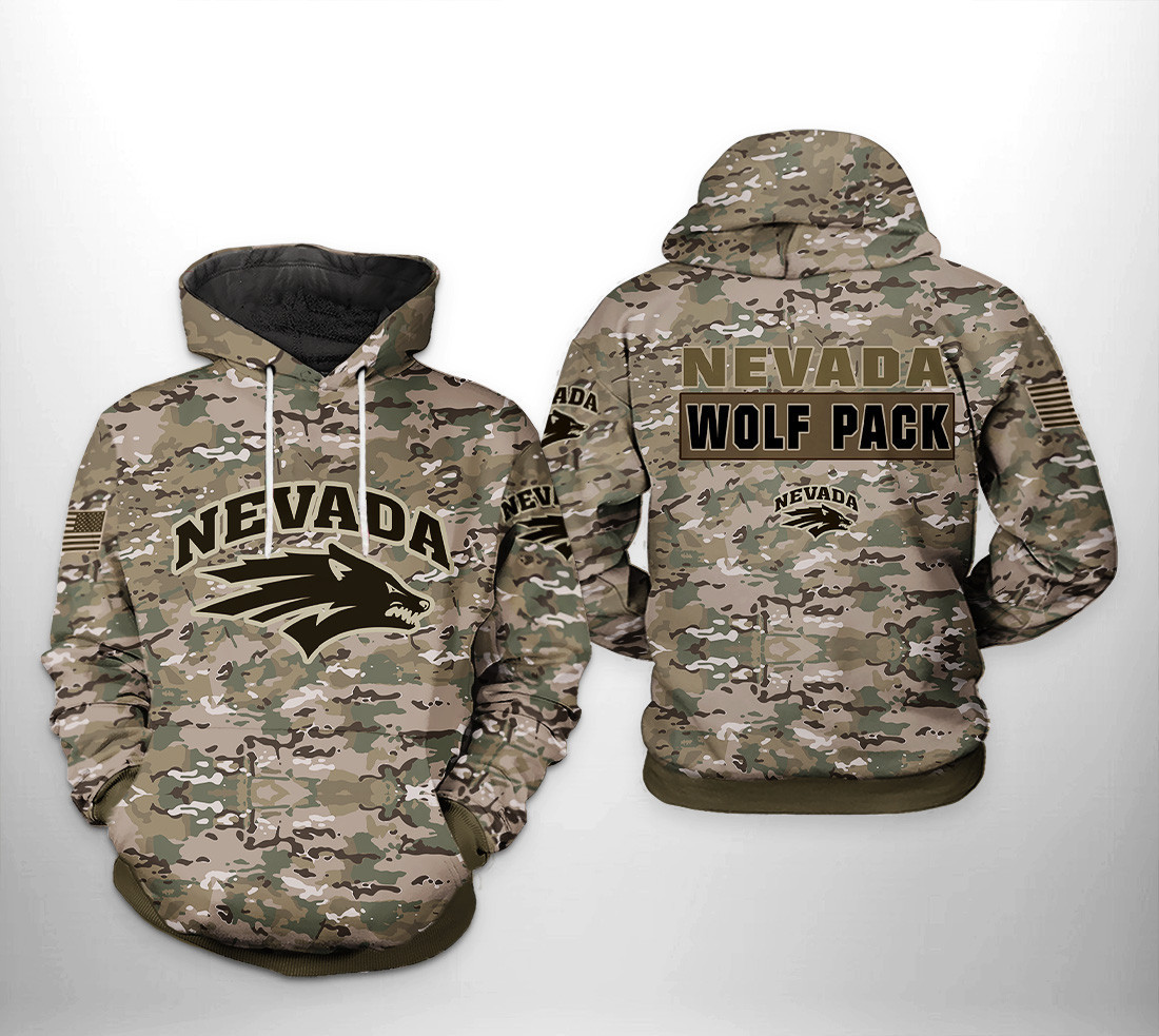 Nevada Wolf Pack NCAA Camo Veteran Hoodie Neasalamis
