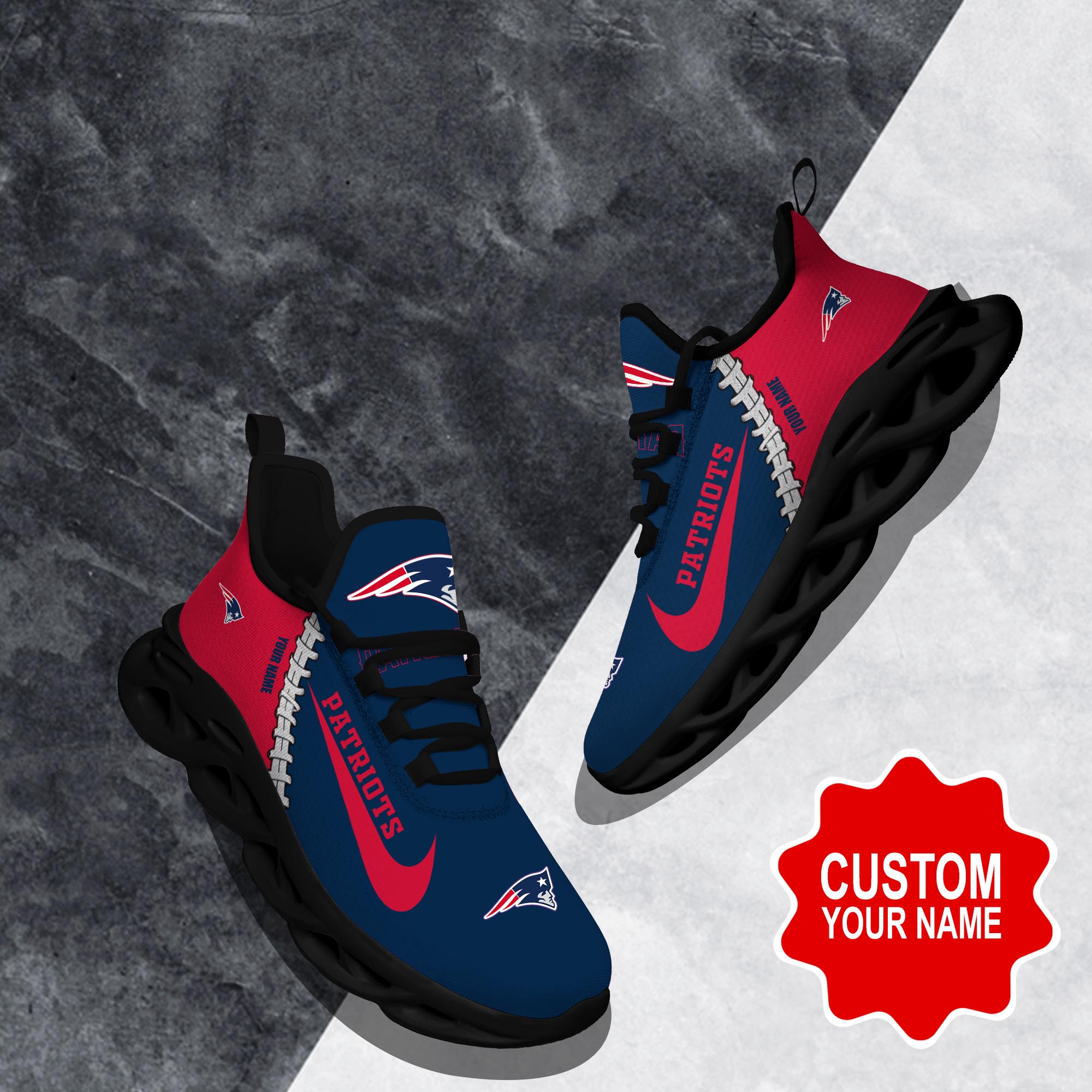 New England Patriots Max Soul Shoes Sneakers For Men And Women neasalamis.com