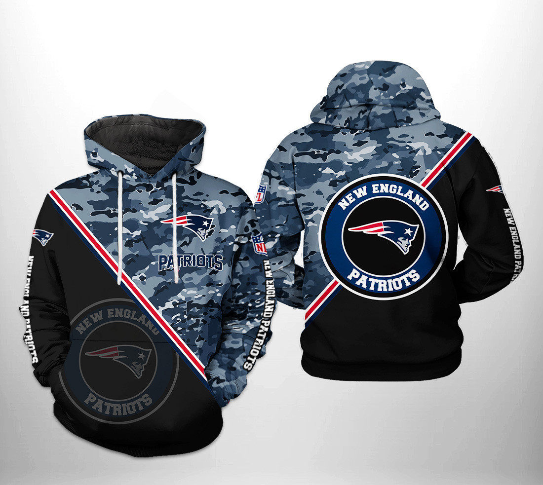 New England Patriots NFL Camo Team Hoodie Zip Hoodie Neasalamis