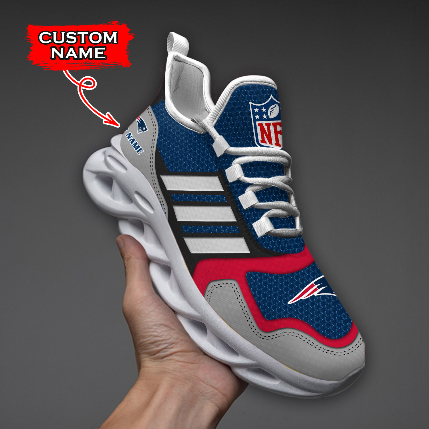 New England Patriots NFL Max Soul Shoes Sneakers For Men And Women neasalamis.com
