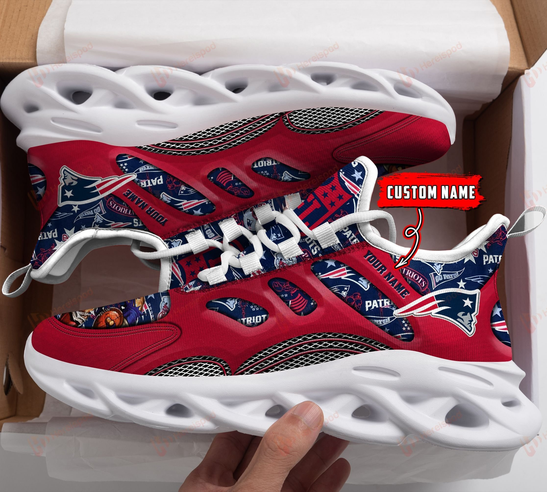 New England Patriots NFL Max Soul Shoes Sneakers For Men And Women neasalamis.com