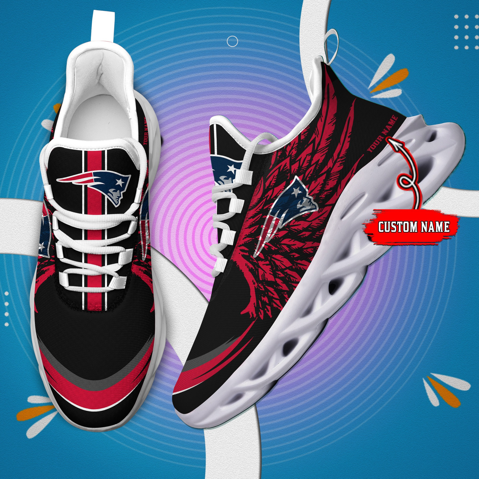 New England Patriots NFL Max Soul Shoes Sneakers For Men And Women neasalamis.com