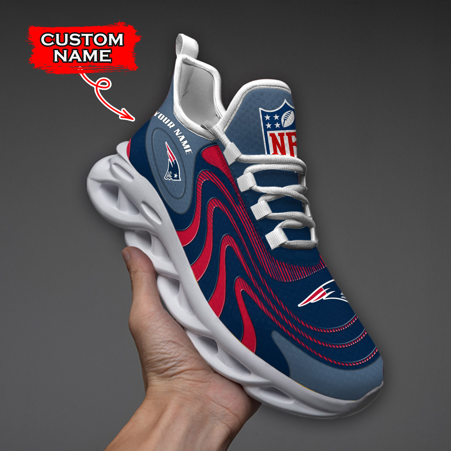 New England Patriots NFL Max Soul Shoes Sneakers For Men And Women neasalamis.com