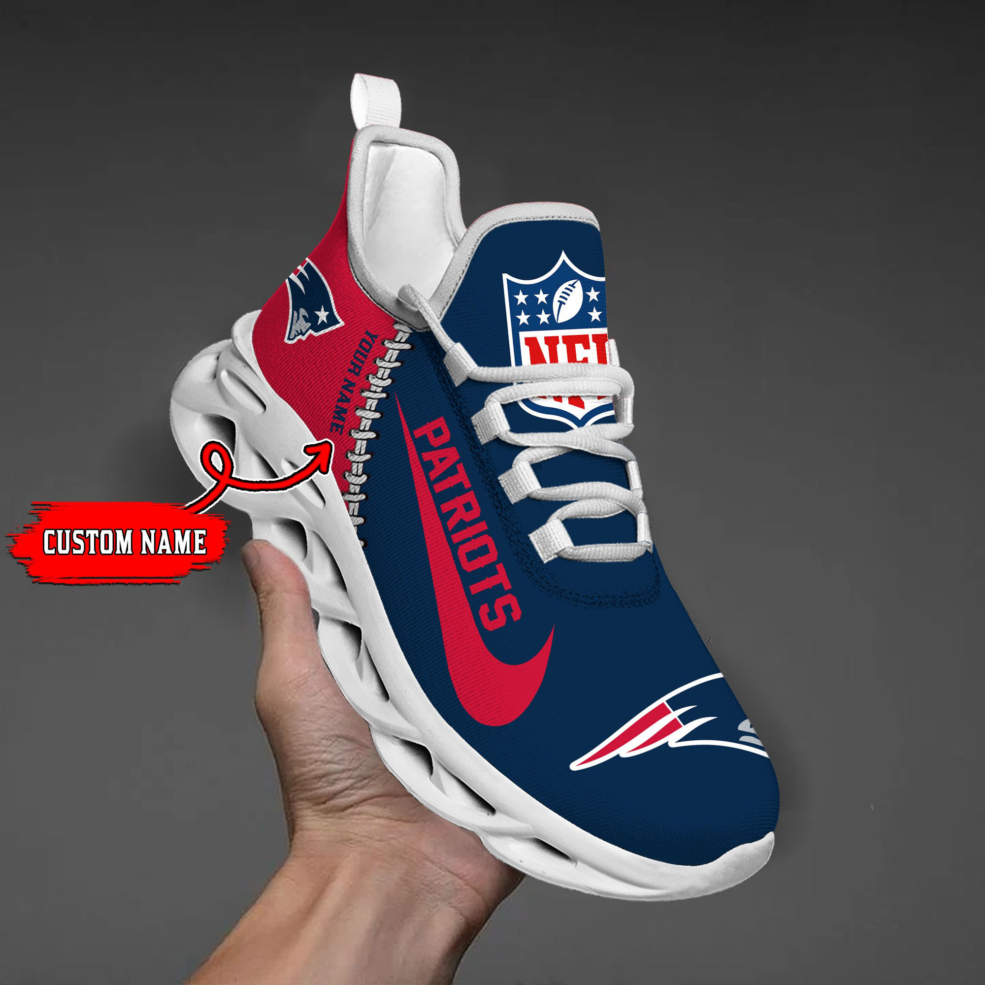 New England Patriots NFL Max Soul Shoes Sneakers For Men And Women neasalamis.com
