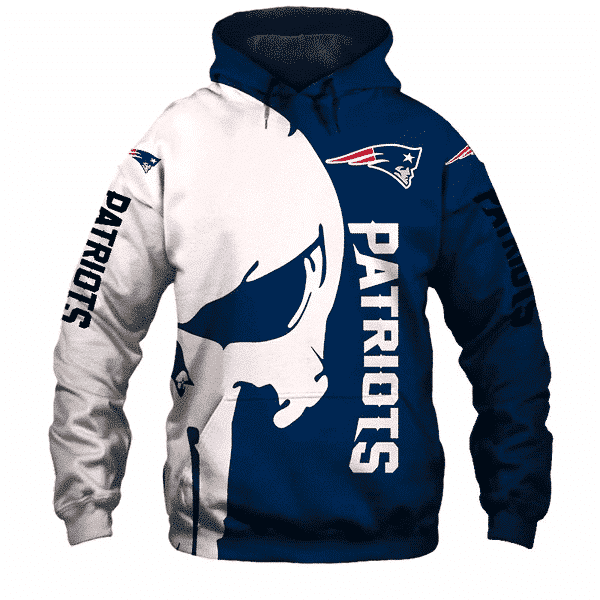 New England Patriots Punisher NFL Unisex 3D Hoodie Neasalamis