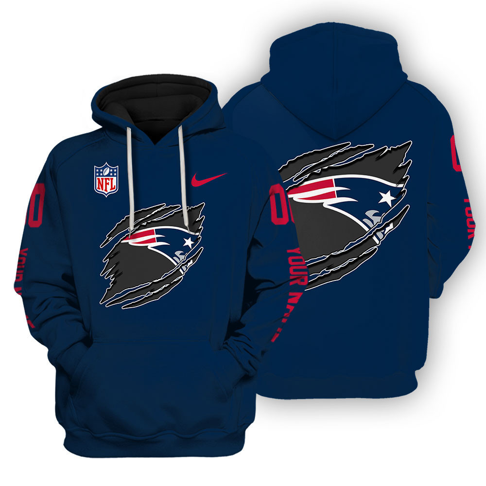 New England Patriots Scratch Logo NFL 3D Hoodie Style Neasalamis