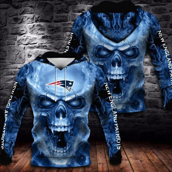 New England Patriots Skull Hoodie Neasalamis