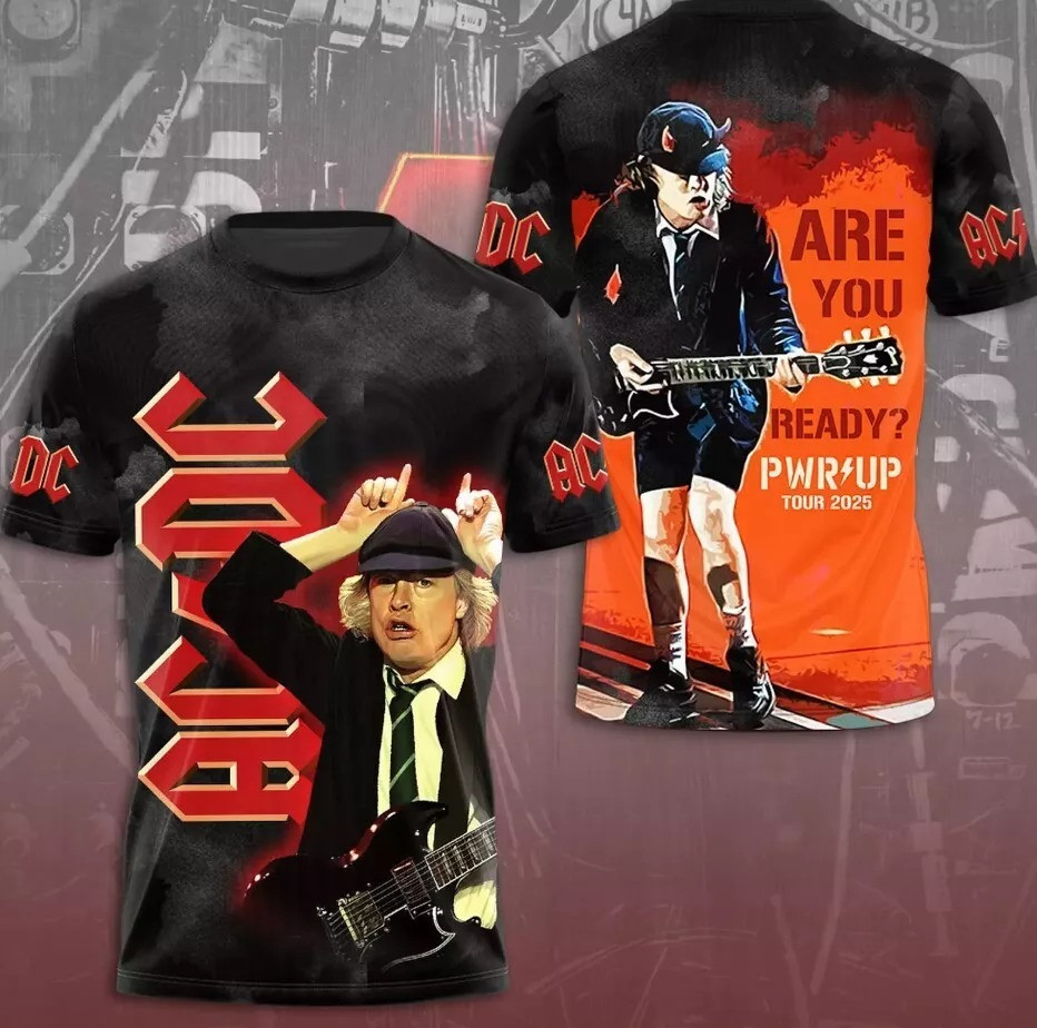 New Hot 2025 ACDC Pwr Up World Tour T-Shirt Tour Rock Band Shirt Gift ACDC Fans Neasalamis.com
