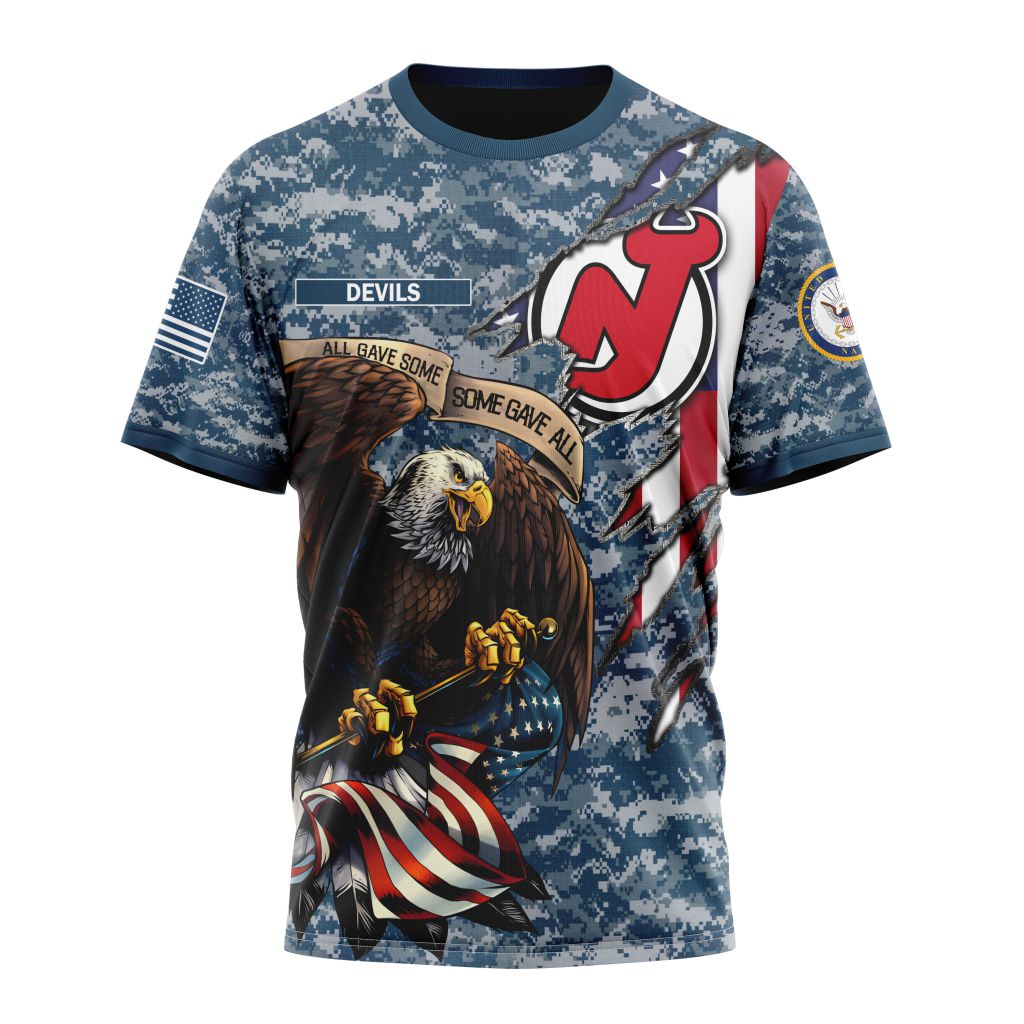 New Jersey Devils Honor US Navy Veterans Personalized Name And Number T-Shirt Style Neasalamis.com