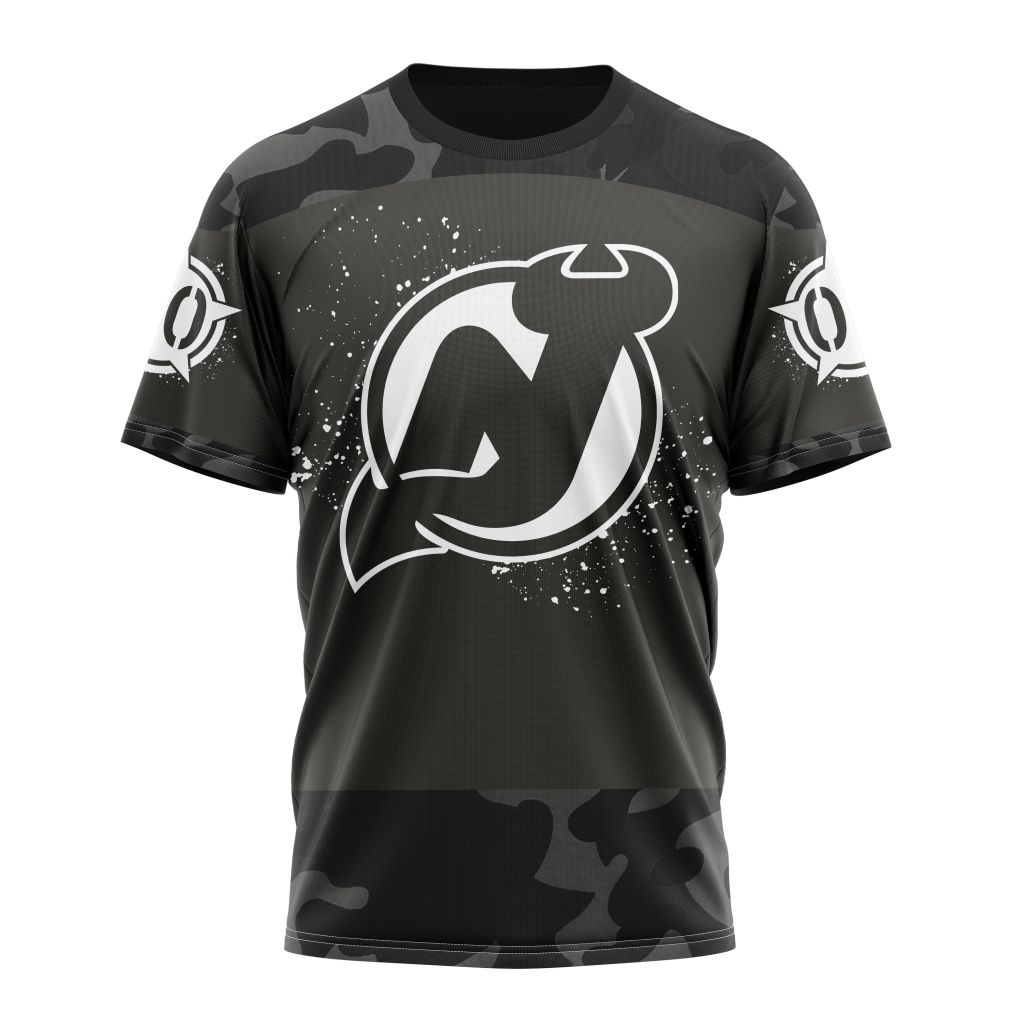 New Jersey Devils Special Black Camo Design For Veterans Day Personalized Name And Number T-Shirt Style Neasalamis.com