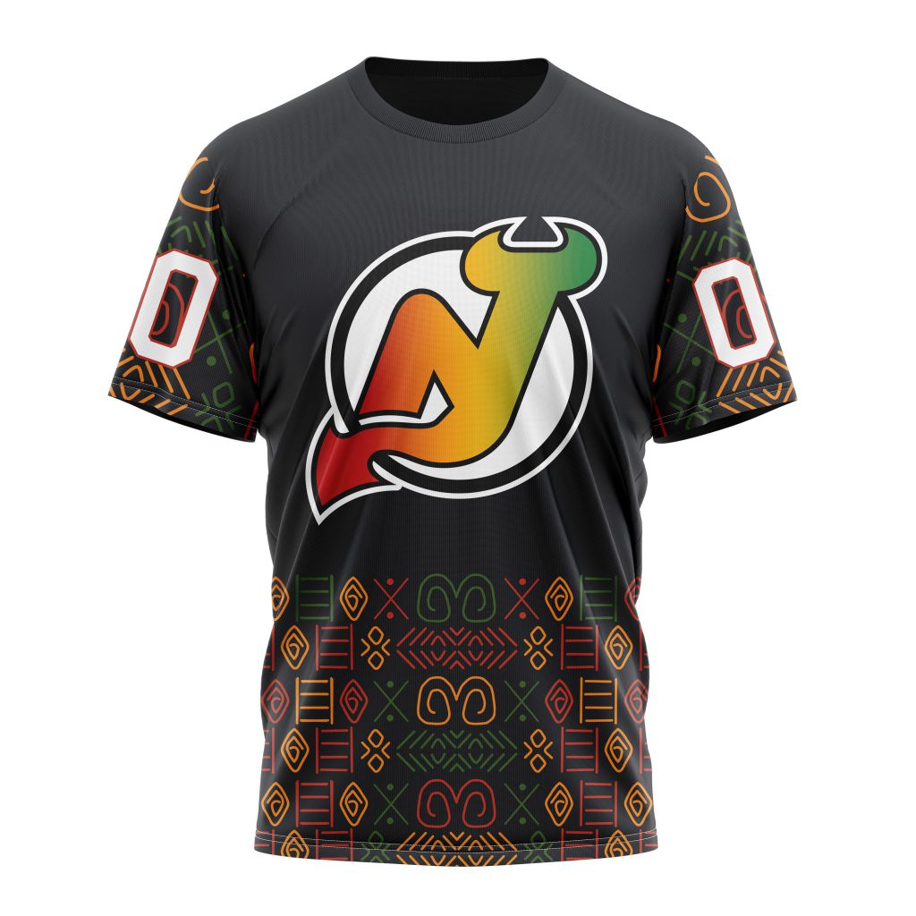 New Jersey Devils Special Design For Black History Month 01 Personalized Name And Number T-Shirt Style Neasalamis.com