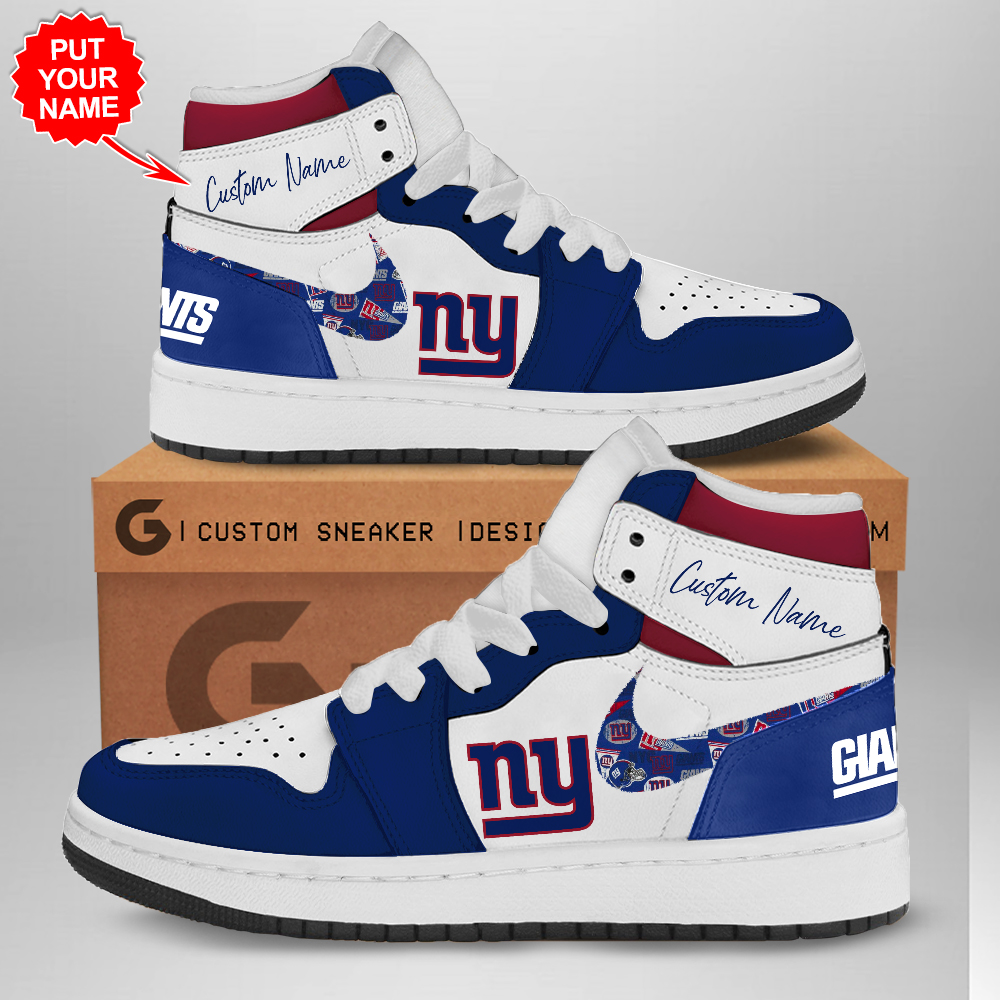 New York Giants AJ1 High Sneakers Shoes For Men And Women Calebmatthewhans Neasalamis