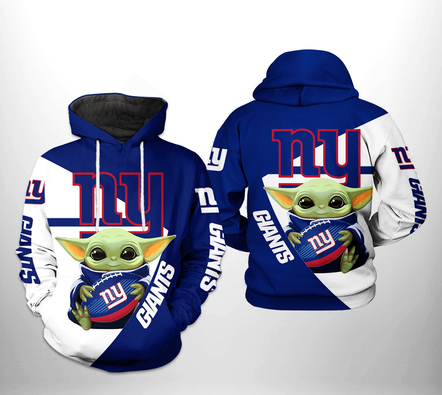 New York Giants NFL Baby Yoda Team Hoodie Zip Hoodie Neasalamis