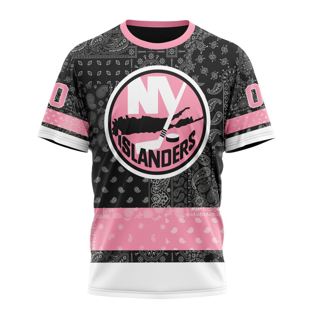 New York Islanders Special Pink Paisley Design 01 Personalized Name And Number T-Shirt Style Neasalamis.com