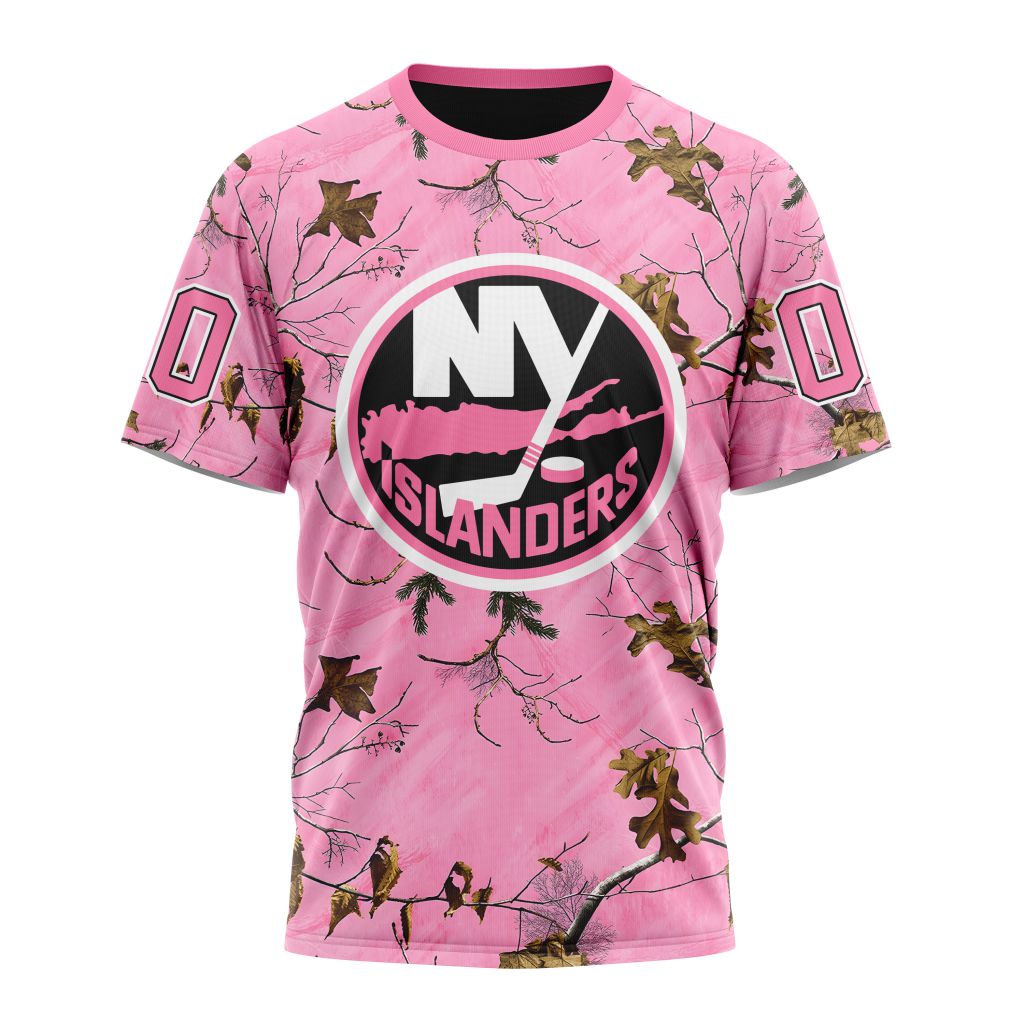 New York Islanders Special Realtree Pink Camouflage Design 01 Personalized Name And Number T-Shirt Style Neasalamis.com