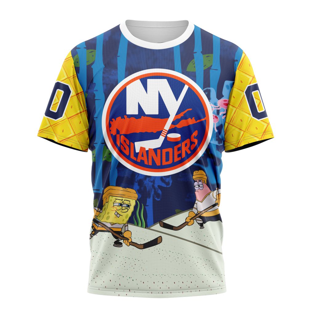 New York Islanders Special SpongeBob SquarePants Design 01 Personalized Name And Number T-Shirt Style Neasalamis.com