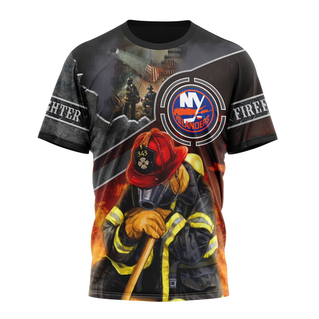 New York Islanders Specialized Kits To Honor FireFighter In Patriot Day We Will Never Forget Personalized Name And Number T-Shirt Style 26757 Neasalamis.com