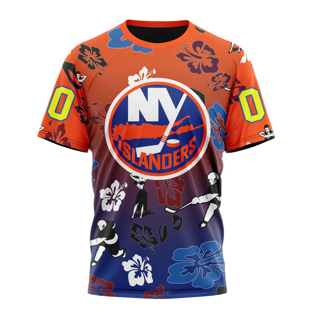 New York Islanders X Hawaii Specialized Design For Hawaiia Personalized Name And Number T-Shirt Style 52678 Neasalamis.com
