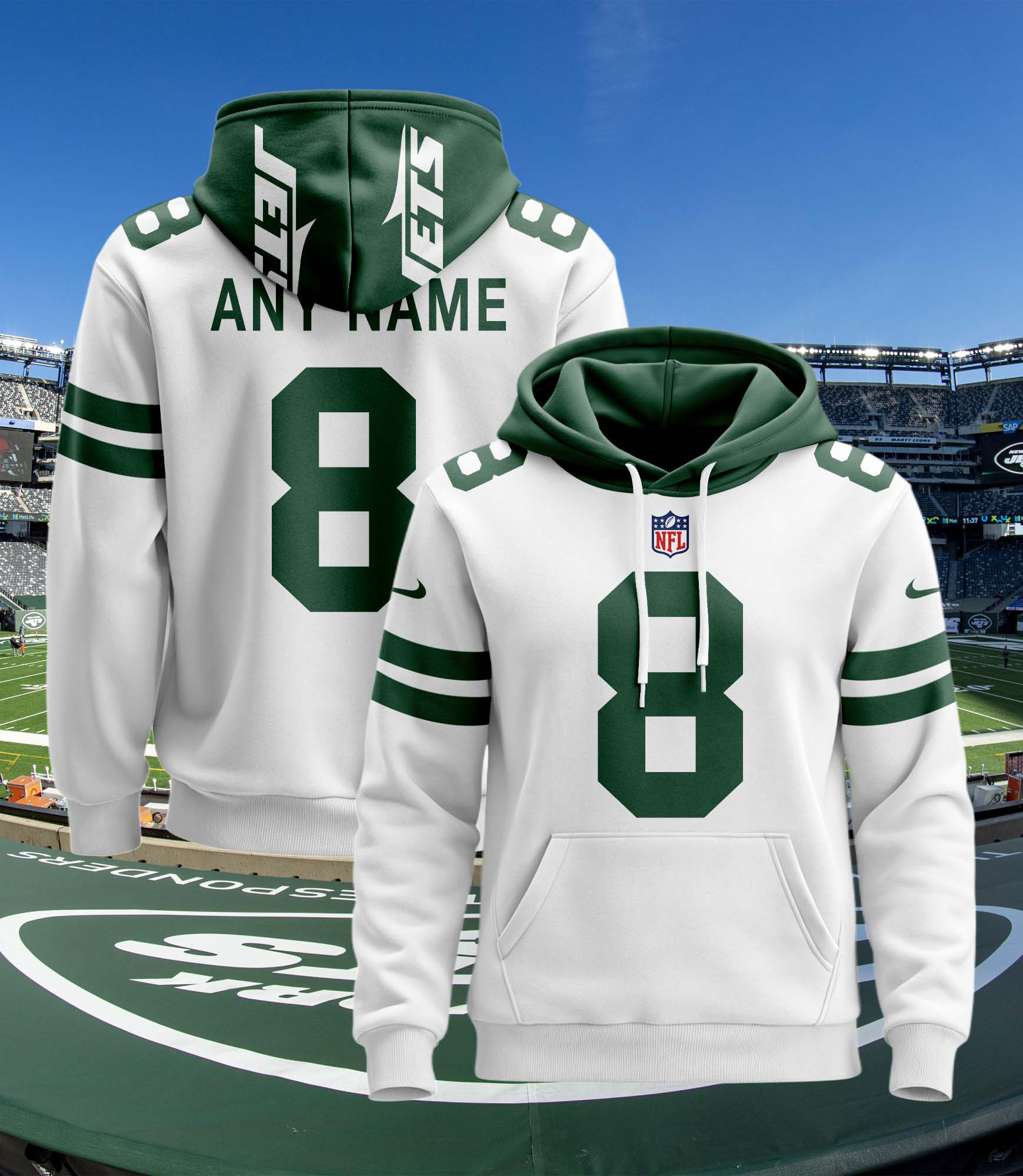 New York Jets Personalized Name And Number NFL 3D Hoodie Style Neasalamis
