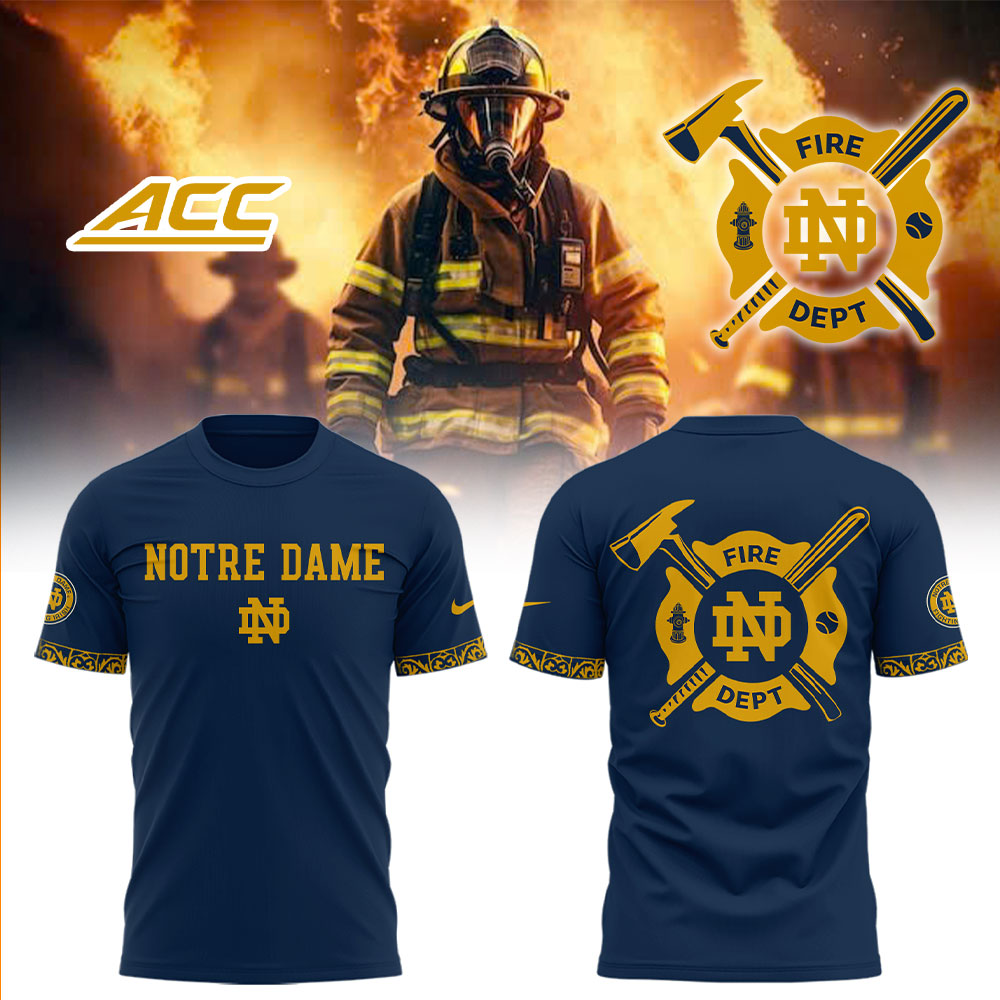 Notre Dame Baseball x Firefighter Appreciation Night T-Shirt For Baseball Players Neasalamis.com