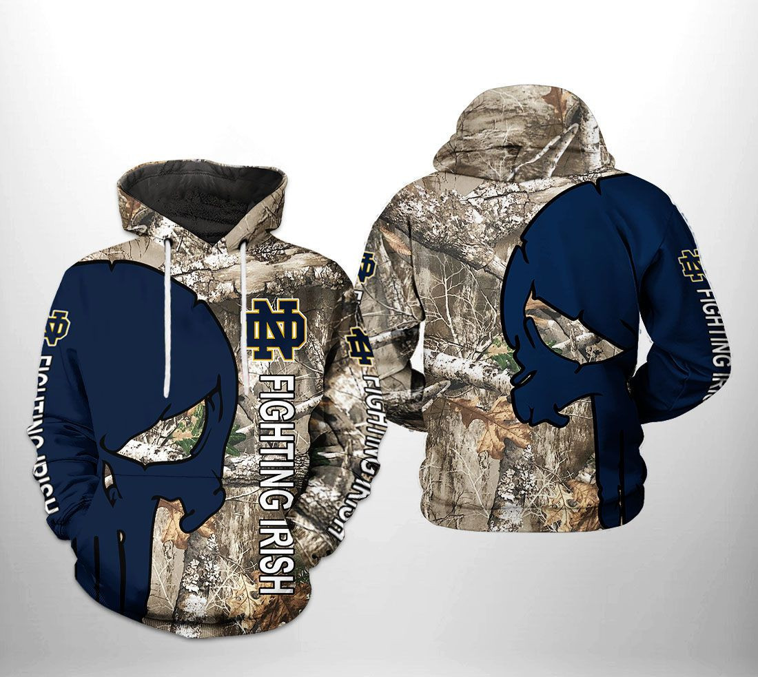 Notre Dame Fighting Irish NCAA Camo Veteran Hunting Hoodie Neasalamis