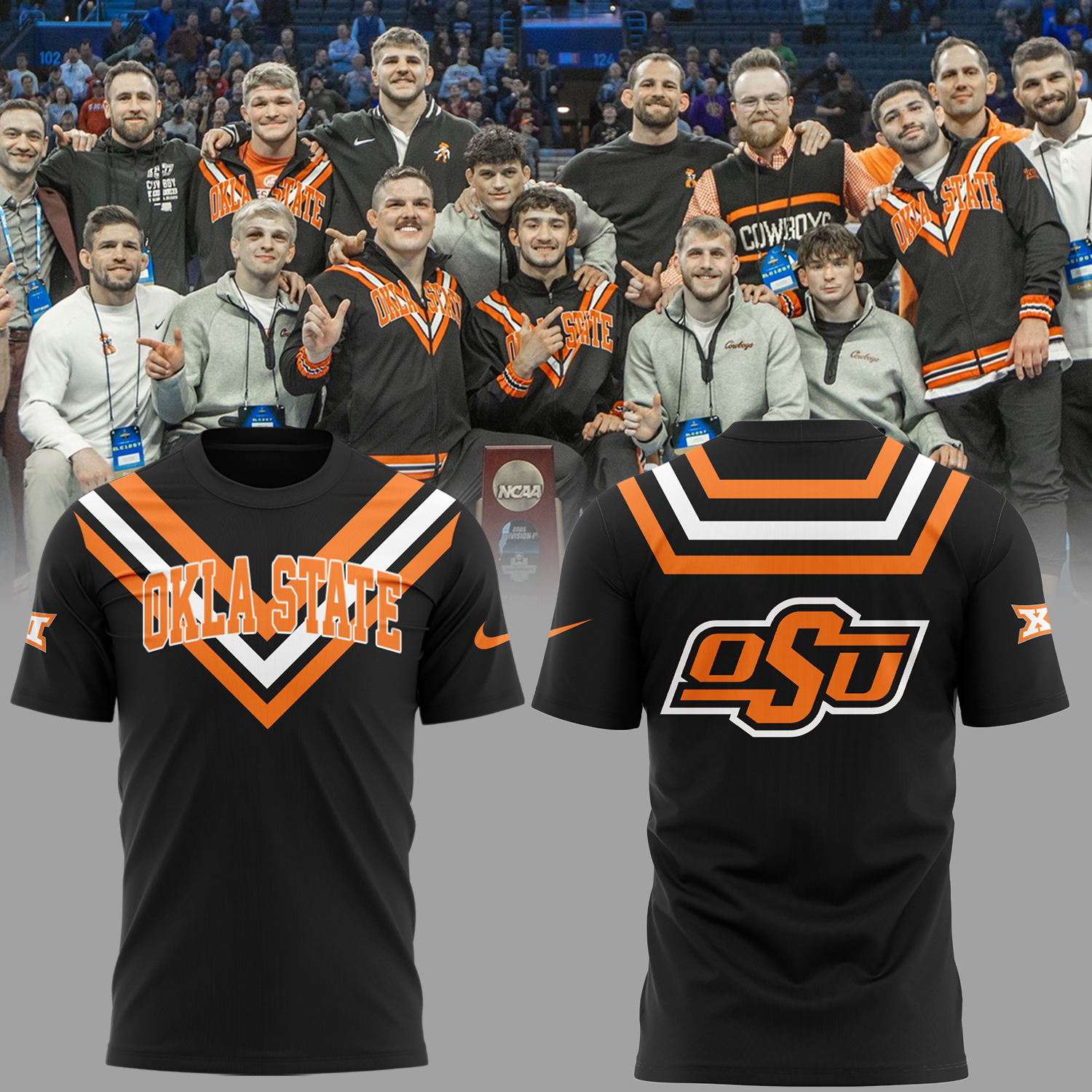 OSU Cowboy Wrestling Black T-Shirt Best Presents For Wrestling Fans Neasalamis.com