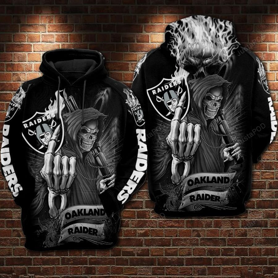 Oakland Raiders Skull NFL Football Team Hoodie Neasalamis