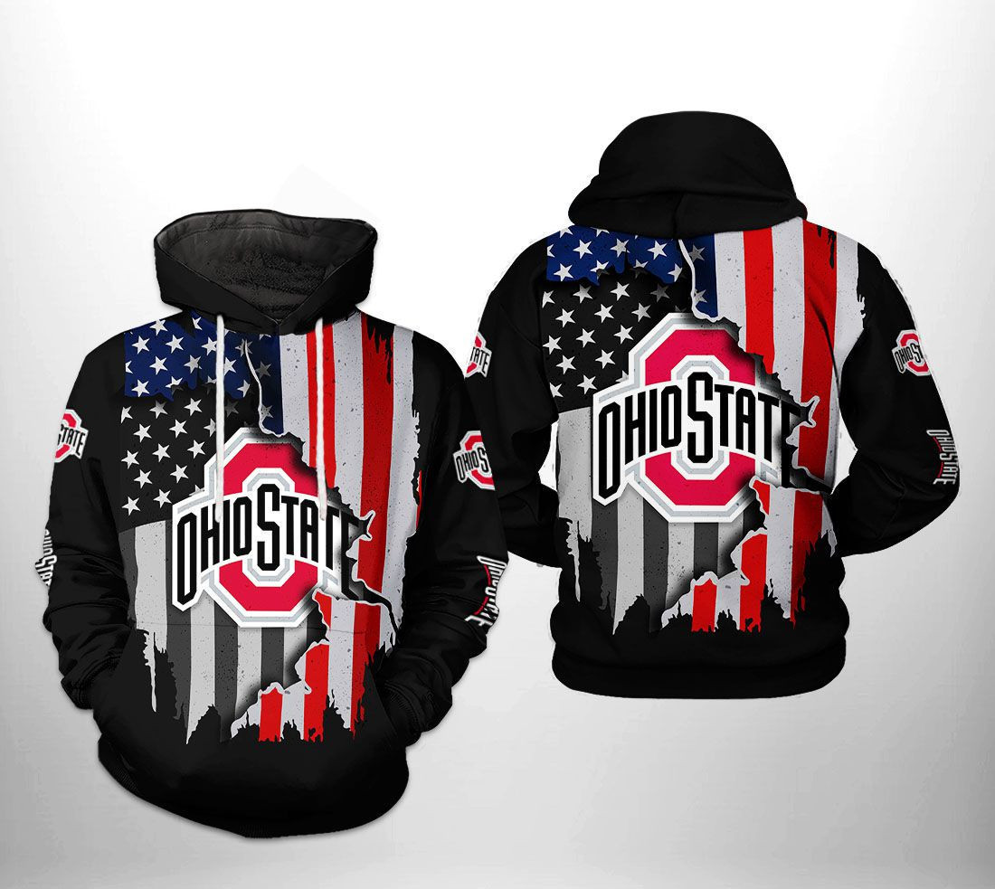 Ohio State Buckeyes NCAA US Flag Hoodie Zip Hoodie Neasalamis