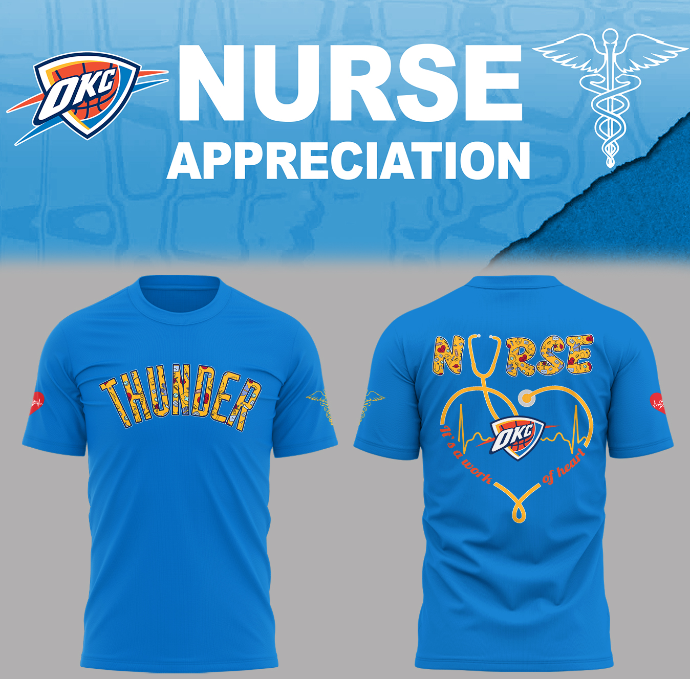 Oklahoma City Thunder Nurse Appreciation Shirt Presents For A Basketball Player Neasalamis.com