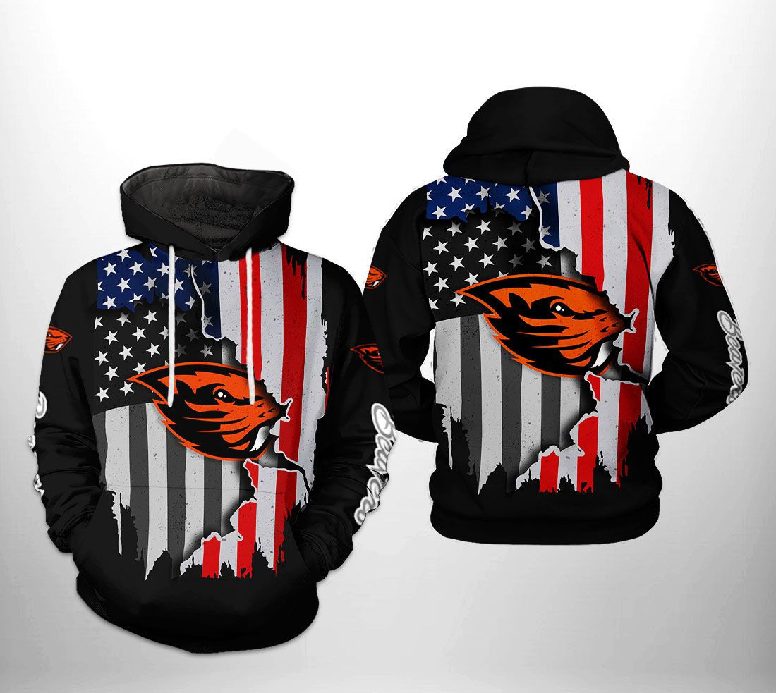 Oregon State Beavers NCAA US Flag Hoodie Neasalamis