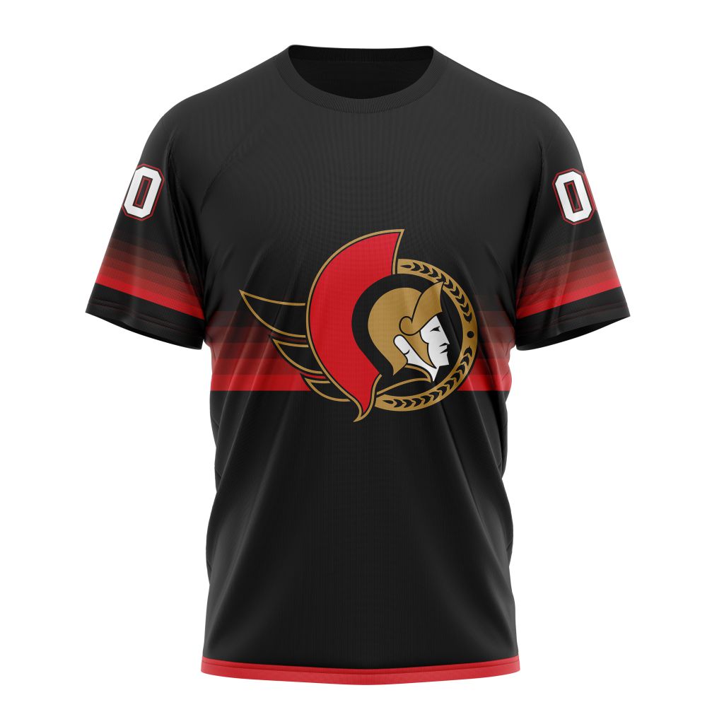 Ottawa Senators Special Black And Gradient Design Personalized Name And Number T-Shirt Style Neasalamis.com