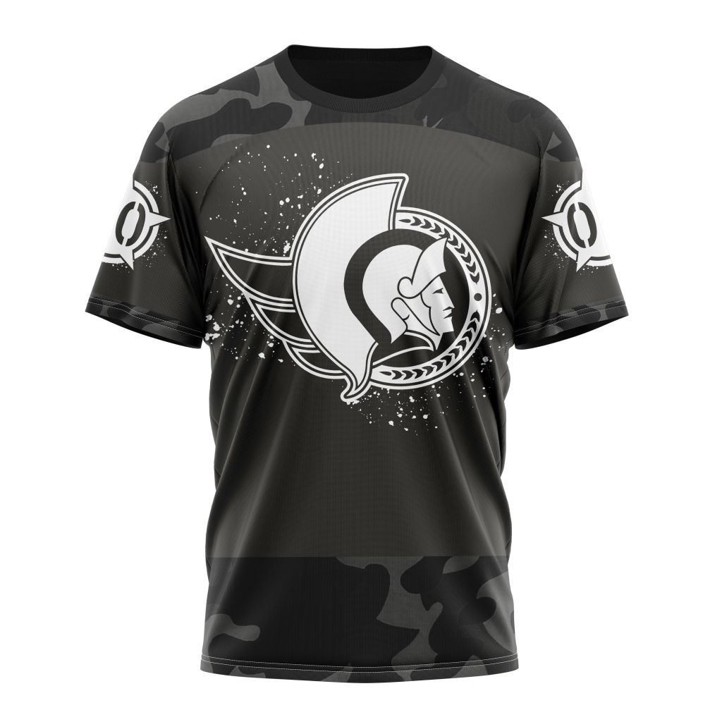 Ottawa Senators Special Black Camo Design For Veterans Day Personalized Name And Number T-Shirt Style Neasalamis.com