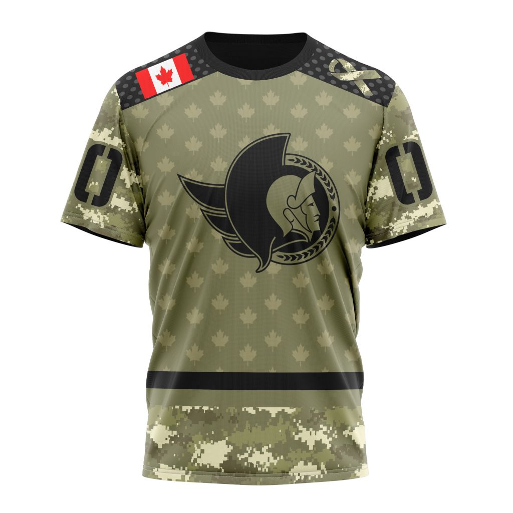 Ottawa Senators Special Camo Military Appreciation Personalized Name And Number T-Shirt Style Neasalamis.com