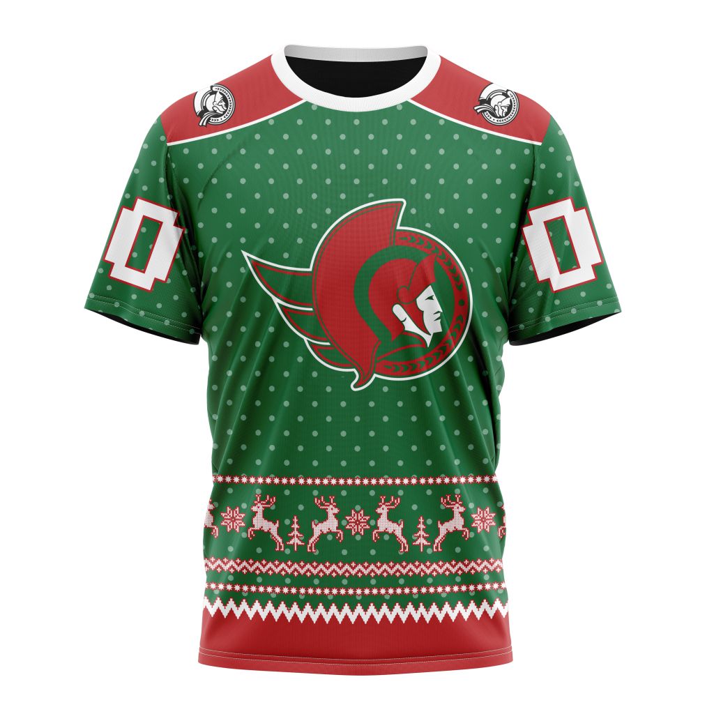 Ottawa Senators Special Christmas Apparel Personalized Name And Number T-Shirt Style Neasalamis.com