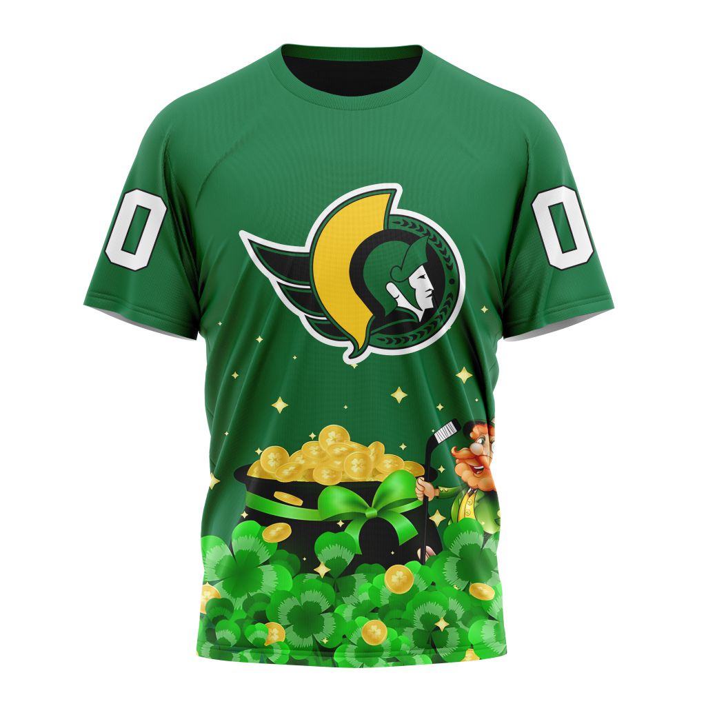 Ottawa Senators Special Design For St.Patrick's Day Personalized Name And Number T-Shirt Style Neasalamis.com