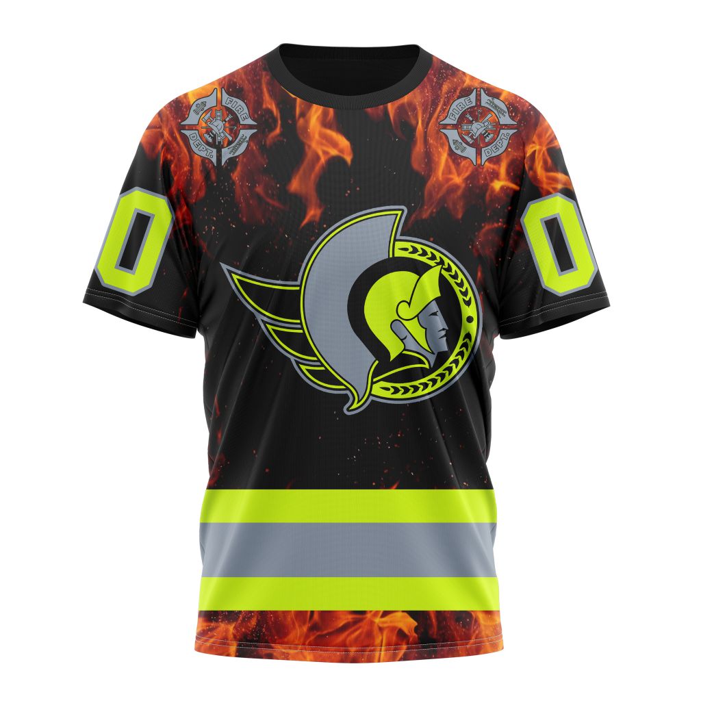 Ottawa Senators Special Design Honoring Firefighters 01 Personalized Name And Number T-Shirt Style Neasalamis.com
