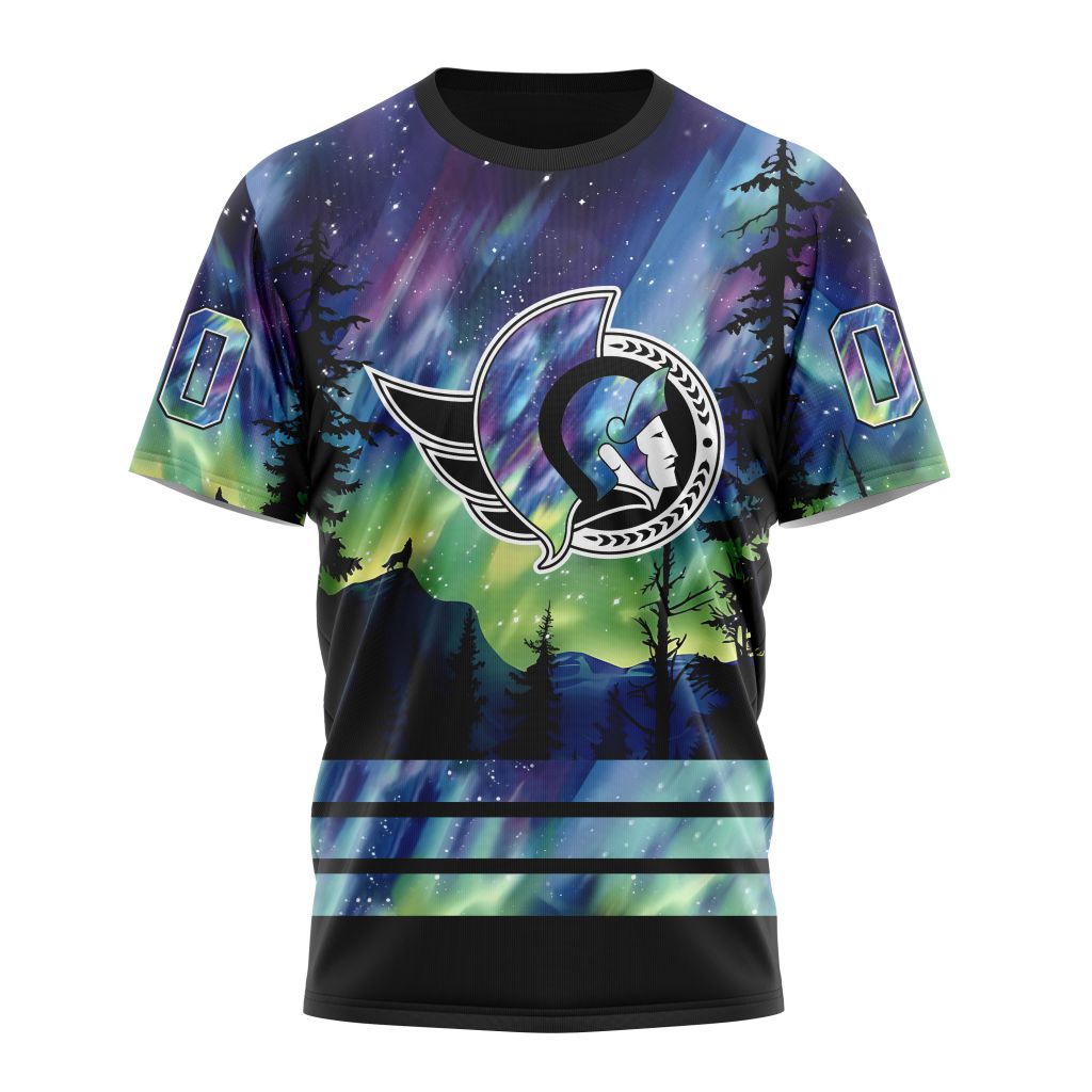 Ottawa Senators Special Design With Northern Lights 01 Personalized Name And Number T-Shirt Style Neasalamis.com