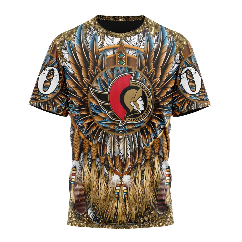 Ottawa Senators Special Native Costume Design Personalized Name And Number T-Shirt Style Neasalamis.com
