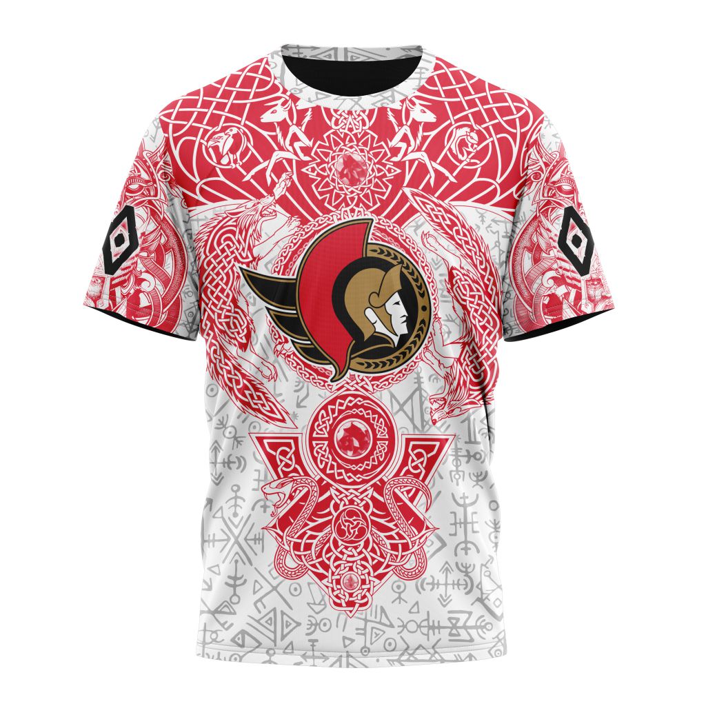 Ottawa Senators Special Norse Viking Symbols Personalized Name And Number T-Shirt Style Neasalamis.com