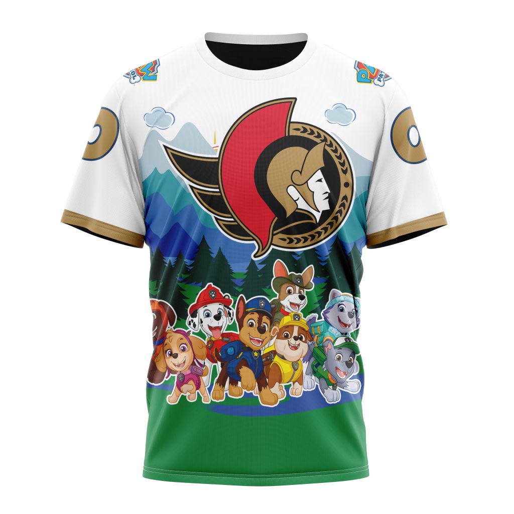 Ottawa Senators Special Paw Patrol Design 01 Personalized Name And Number T-Shirt Style Neasalamis.com
