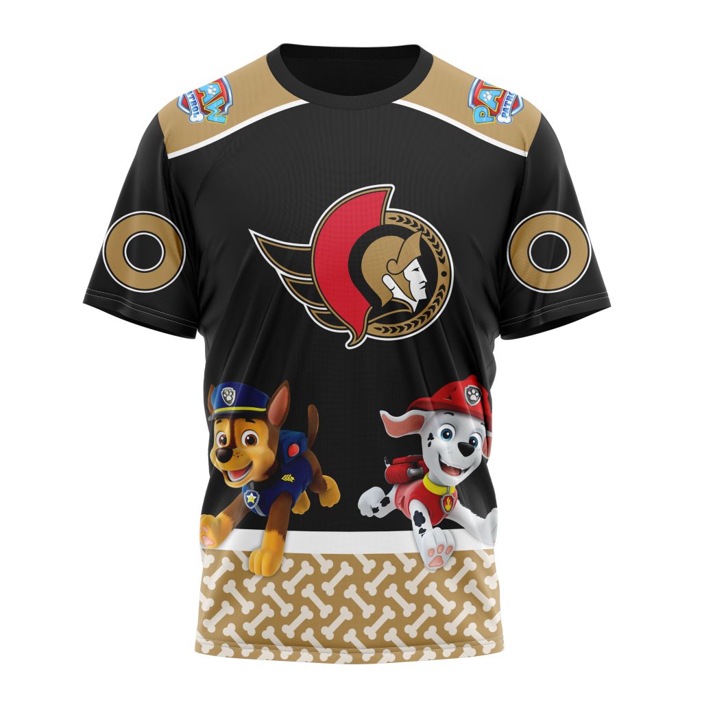 Ottawa Senators Special Paw Patrol Design Personalized Name And Number T-Shirt Style Neasalamis.com