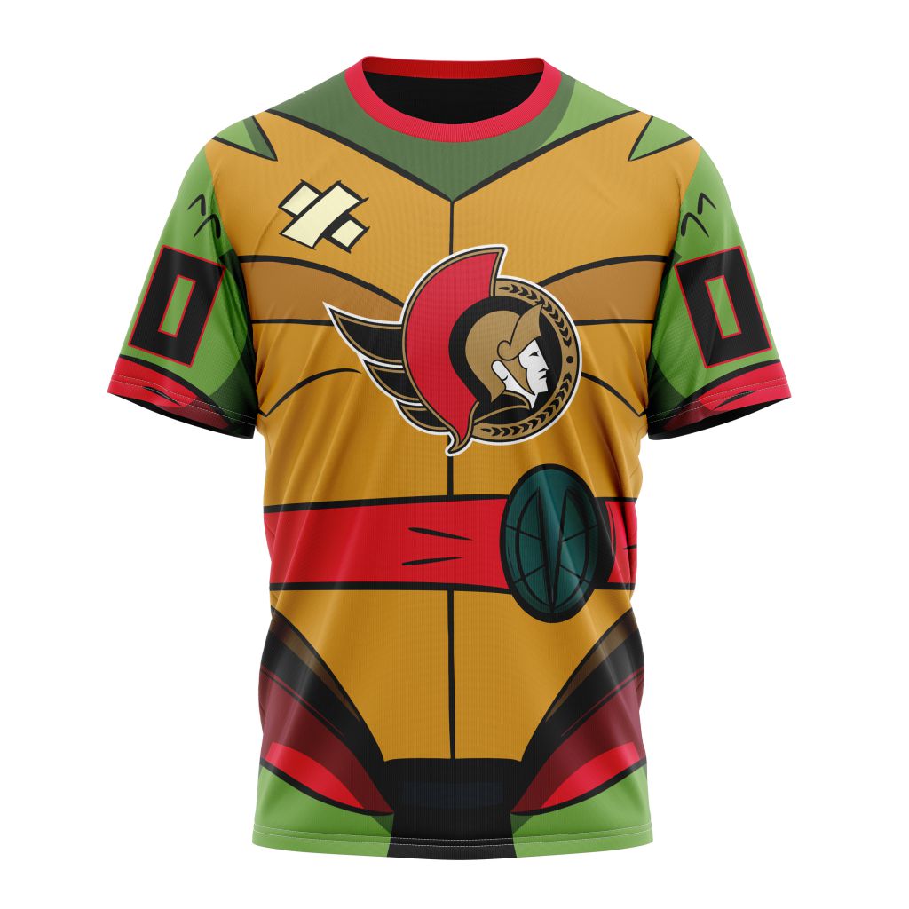 Ottawa Senators Special Teenage Mutant Ninja Turtles Design Personalized Name And Number T-Shirt Style Neasalamis.com