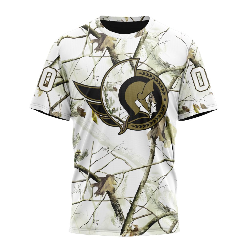 Ottawa Senators Special White Winter Hunting Camo Design Personalized Name And Number T-Shirt Style Neasalamis.com