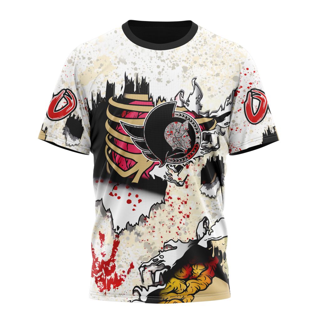 Ottawa Senators Special Zombie Style For Halloween Personalized Name And Number T-Shirt Style Neasalamis.com