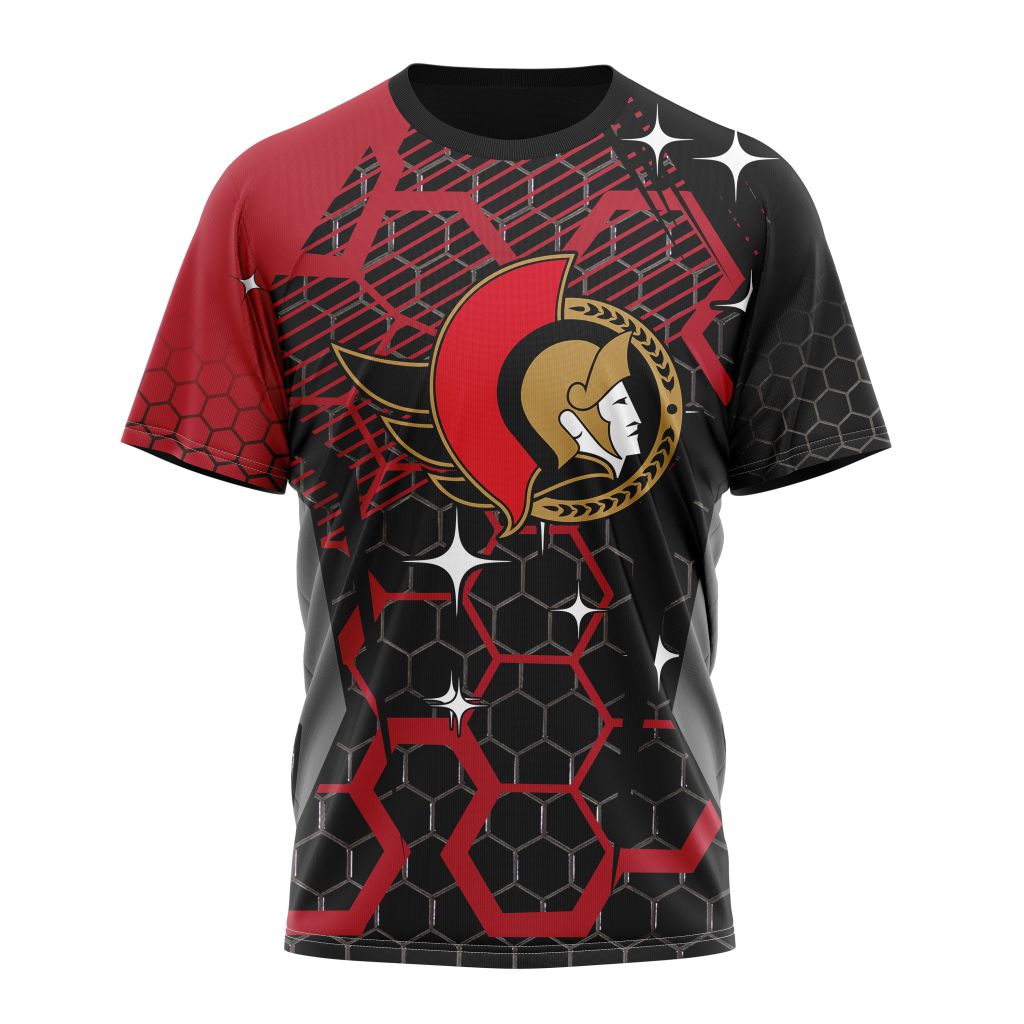 Ottawa Senators Specialized Design With MotoCross Syle Personalized Name And Number T-Shirt Style 80020 Neasalamis.com